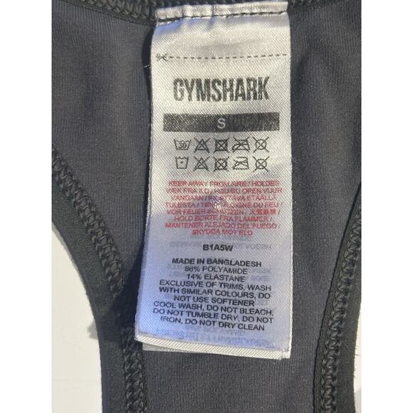 Gymshark Women's Small Racerback Sports Bra Grey Logo Workout gym gear top - Picture 2 of 4